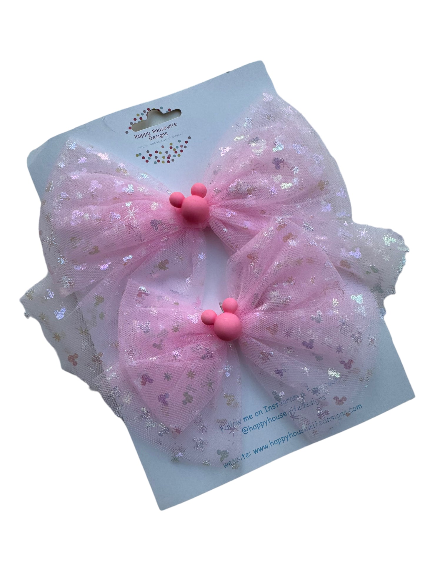 *Pink or Red Tulle Mouse Hair Bows