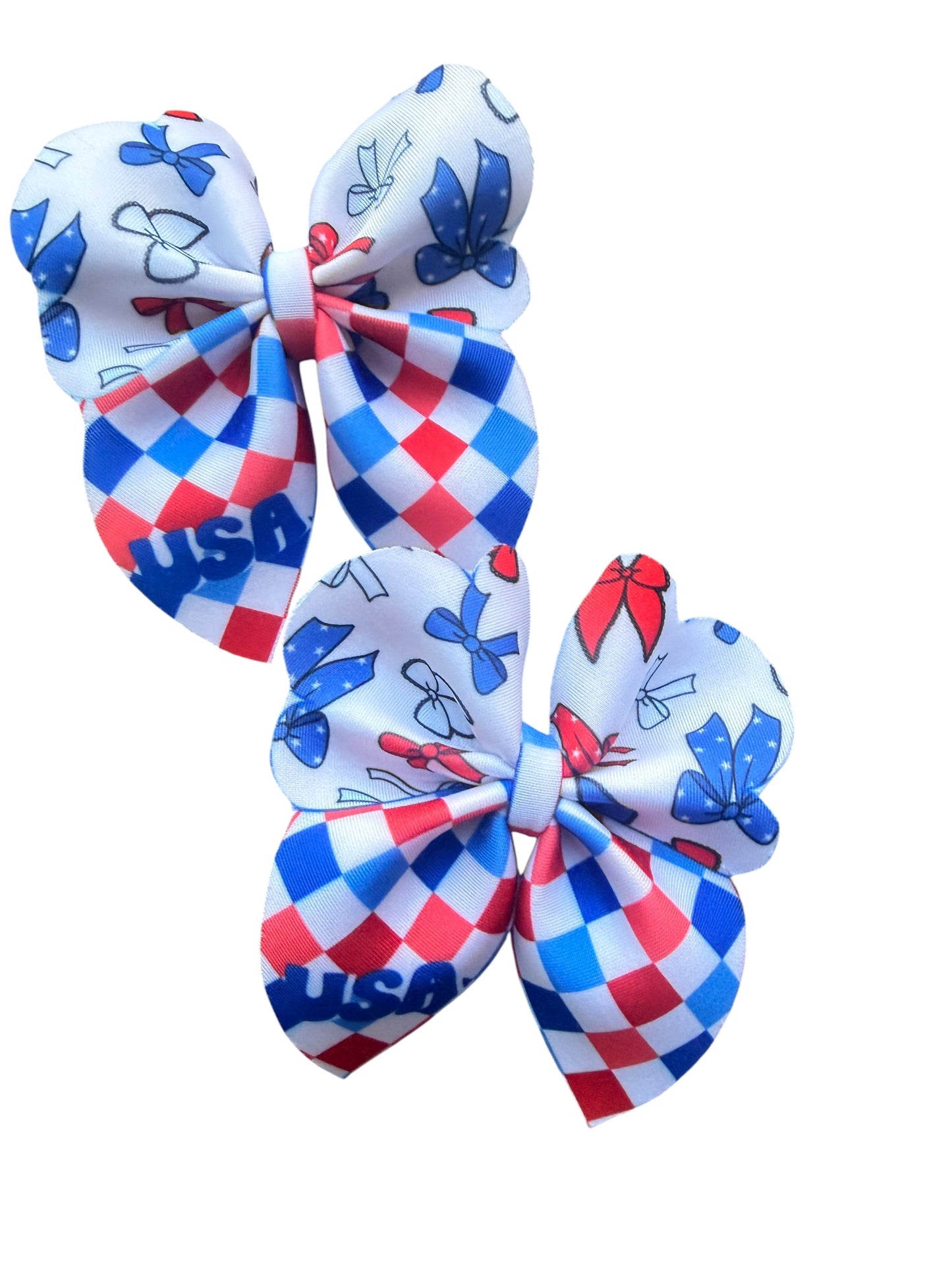USA Bow Bubble Hair Bow – Patriotic Bow for Girls & Toddlers