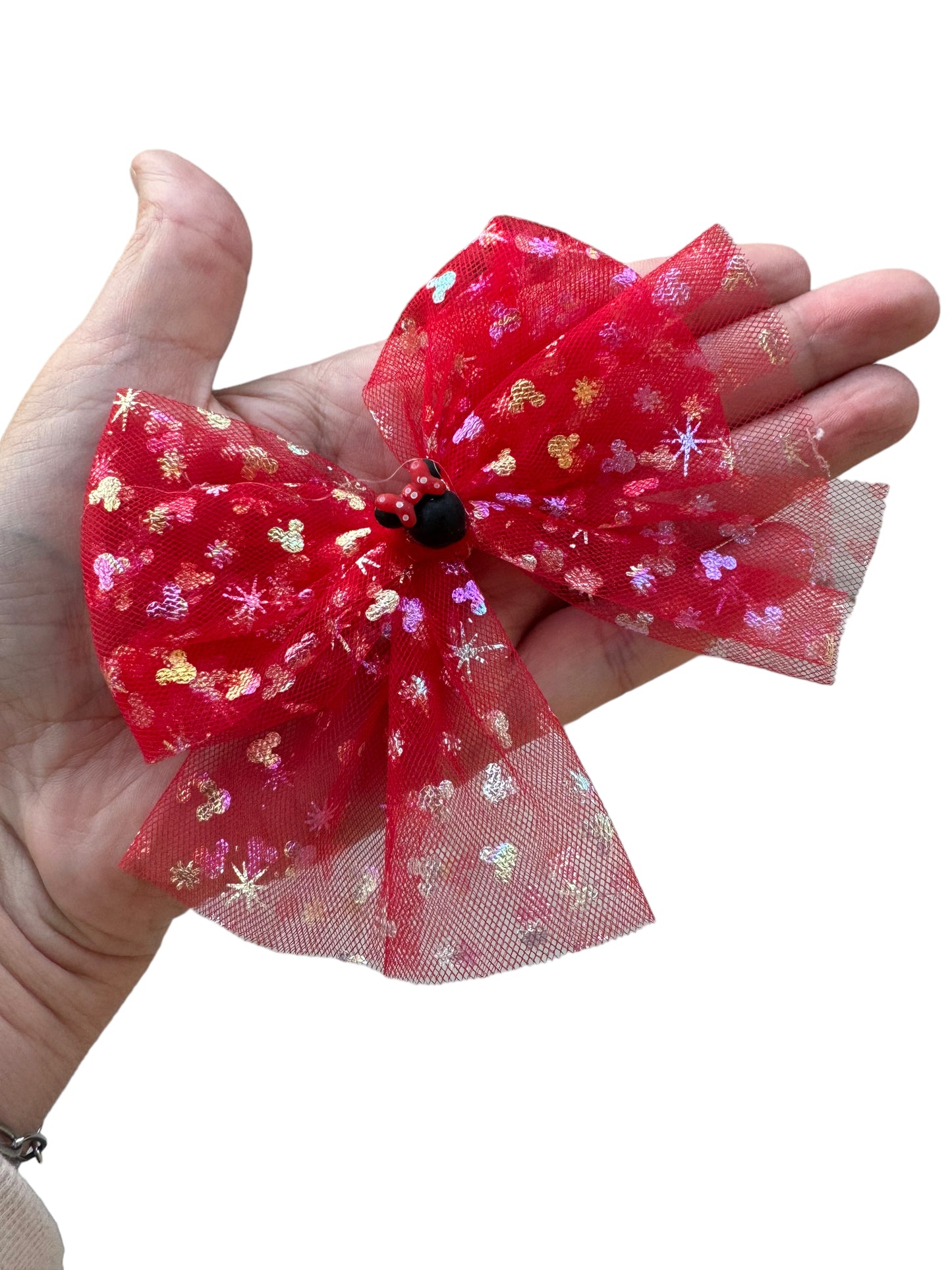 *Pink or Red Tulle Mouse Hair Bows