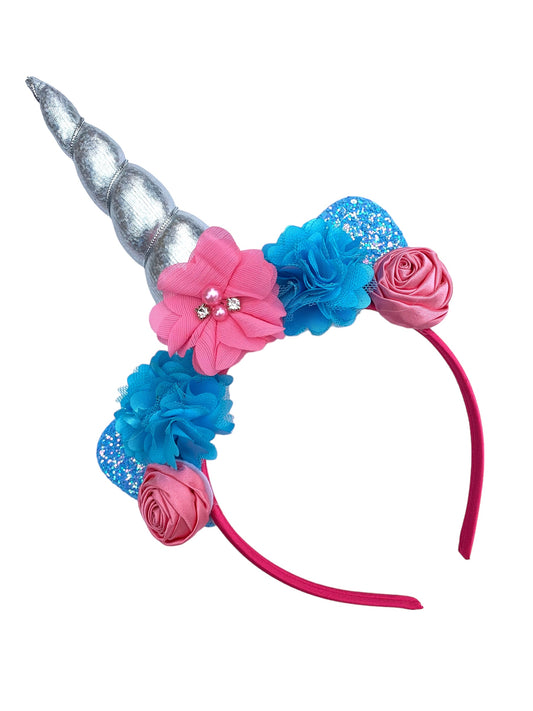 *Silver Pink and Aqua Unicorn Headband