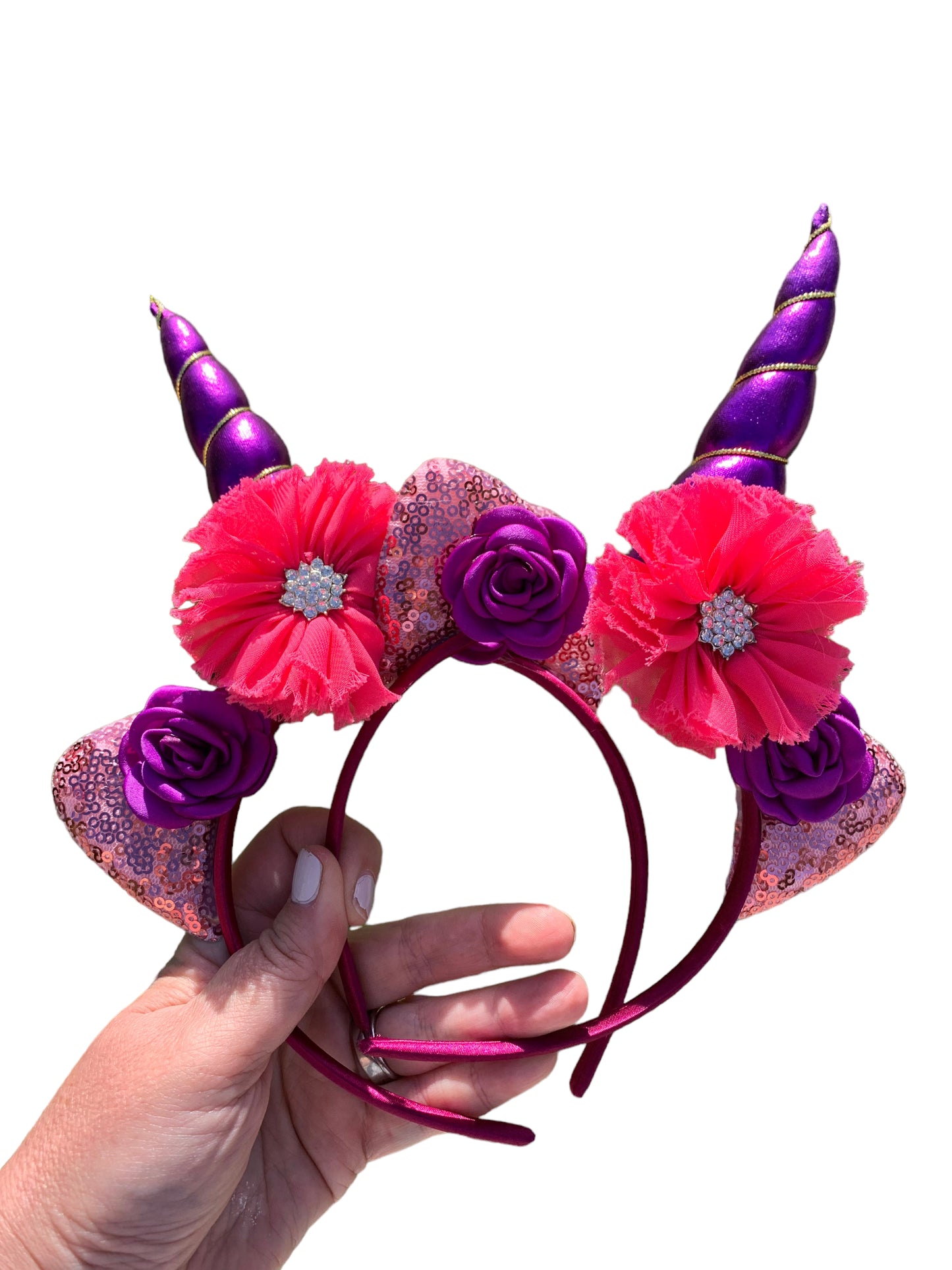 *Hot Pink and Purple Unicorn Headband