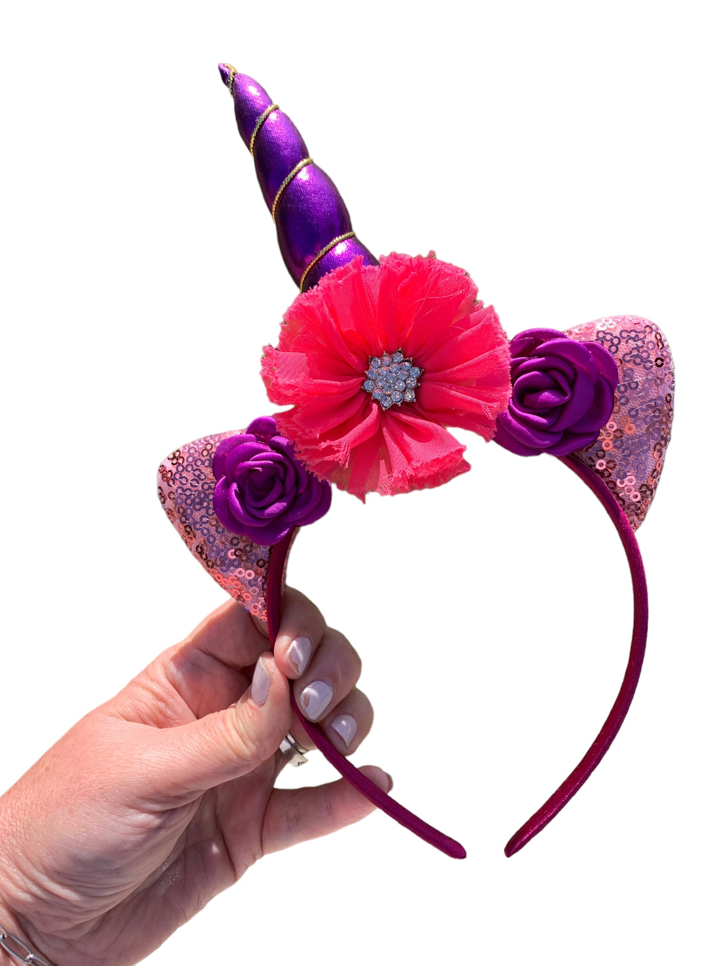 *Hot Pink and Purple Unicorn Headband