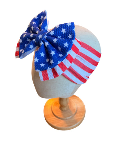 Patriotic Bullet Fabric Baby Headband | Stars & Stripes| 4th of July