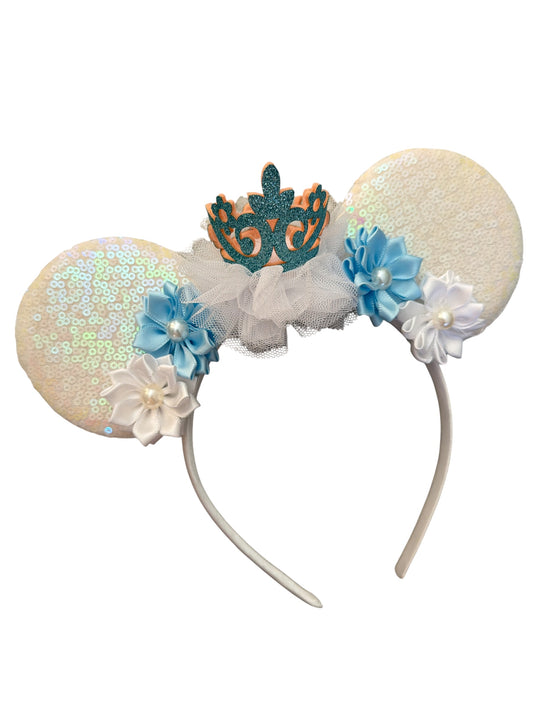 Blue Crown Princess Mouse Ear Headbands