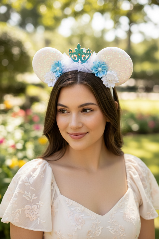 Blue Crown Princess Mouse Ear Headbands
