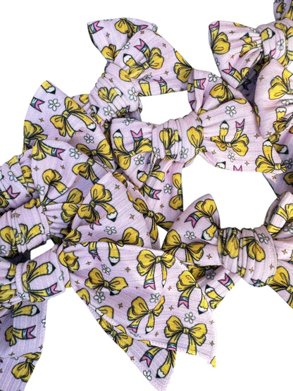 Pencil Bow Hair Bows for Little Girls
