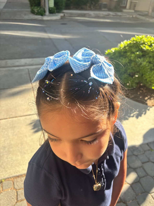 Gingham Pigtail Hair Bows | Everyday Bows for Kids & Toddlers