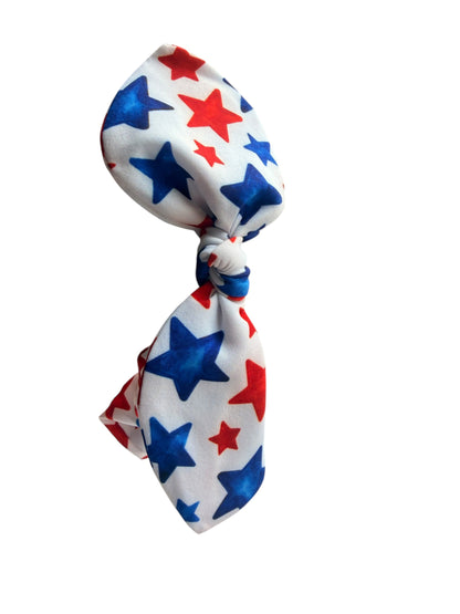 Red & Blue Stars Scrunchie – Patriotic 4th of July Scrunchie for Girls & Women
