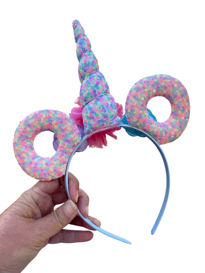 Confetti Donut Unicorn Mouse Ear Headband for All Ages