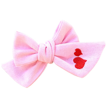 *Linen Heart Hair Bows