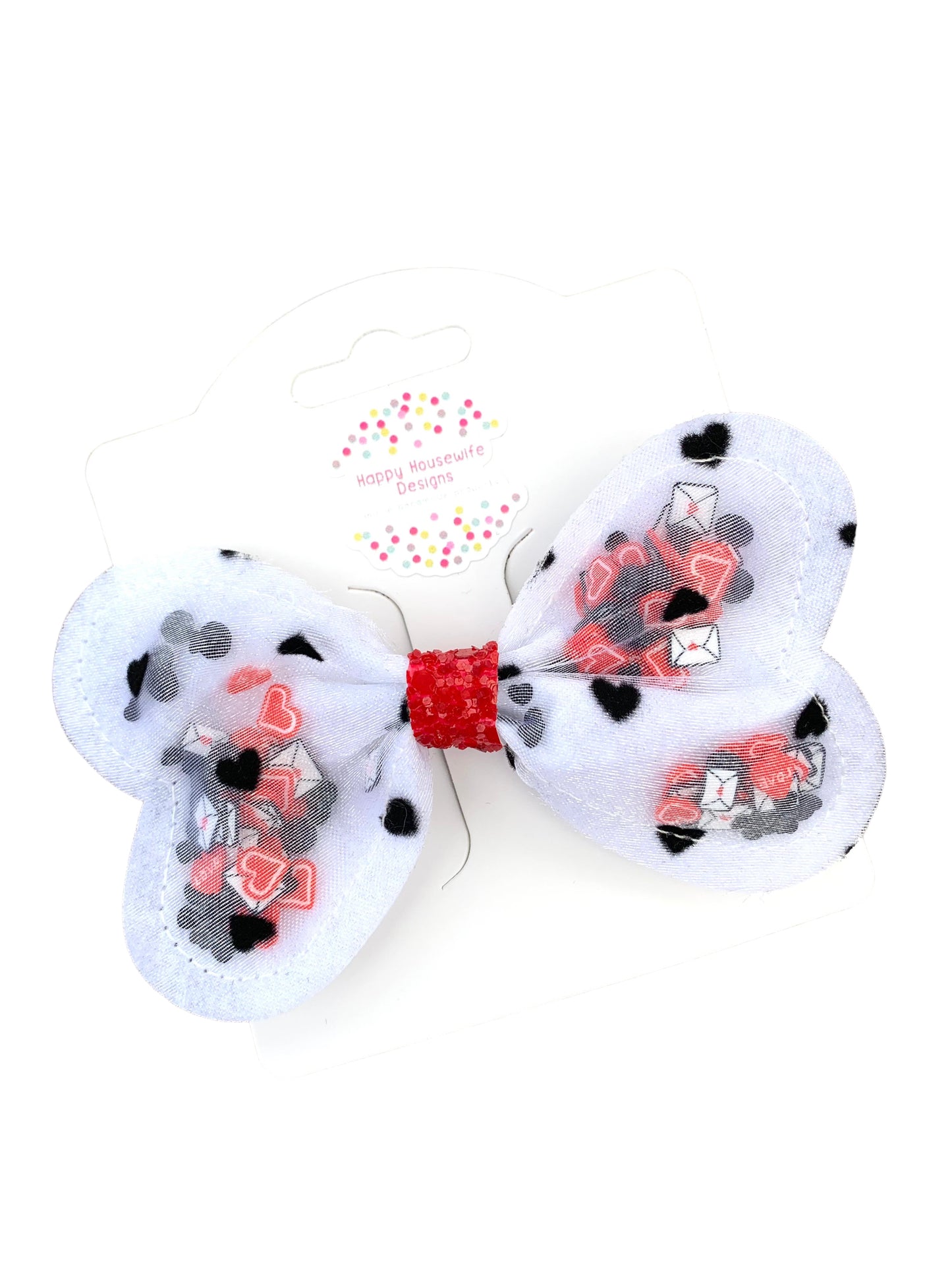 *Hearts Felt Shaker Hair Bow