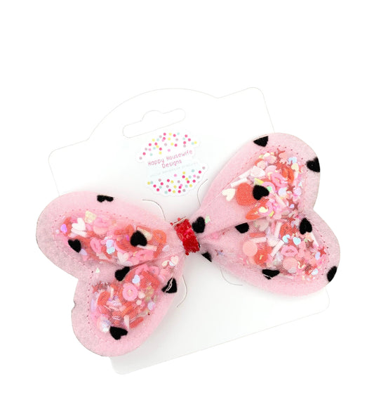 *Hearts Felt Shaker Hair Bow