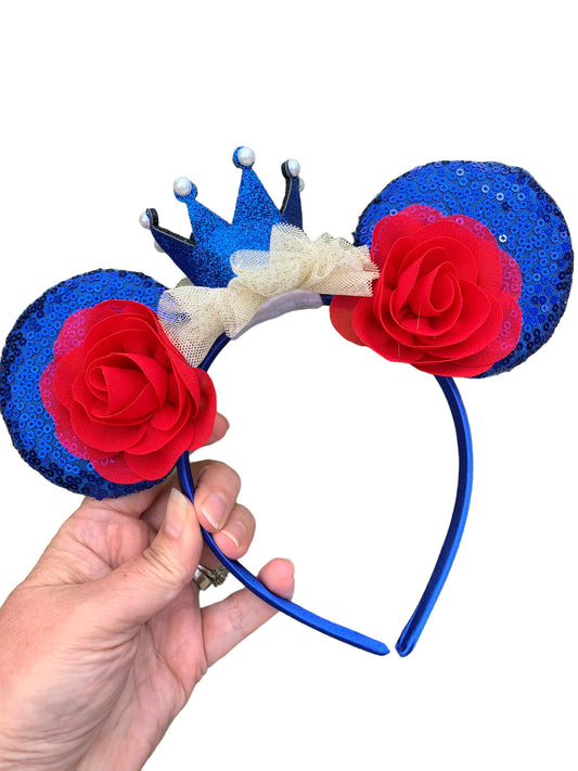 *Blue and Red Mouse Ear Headband