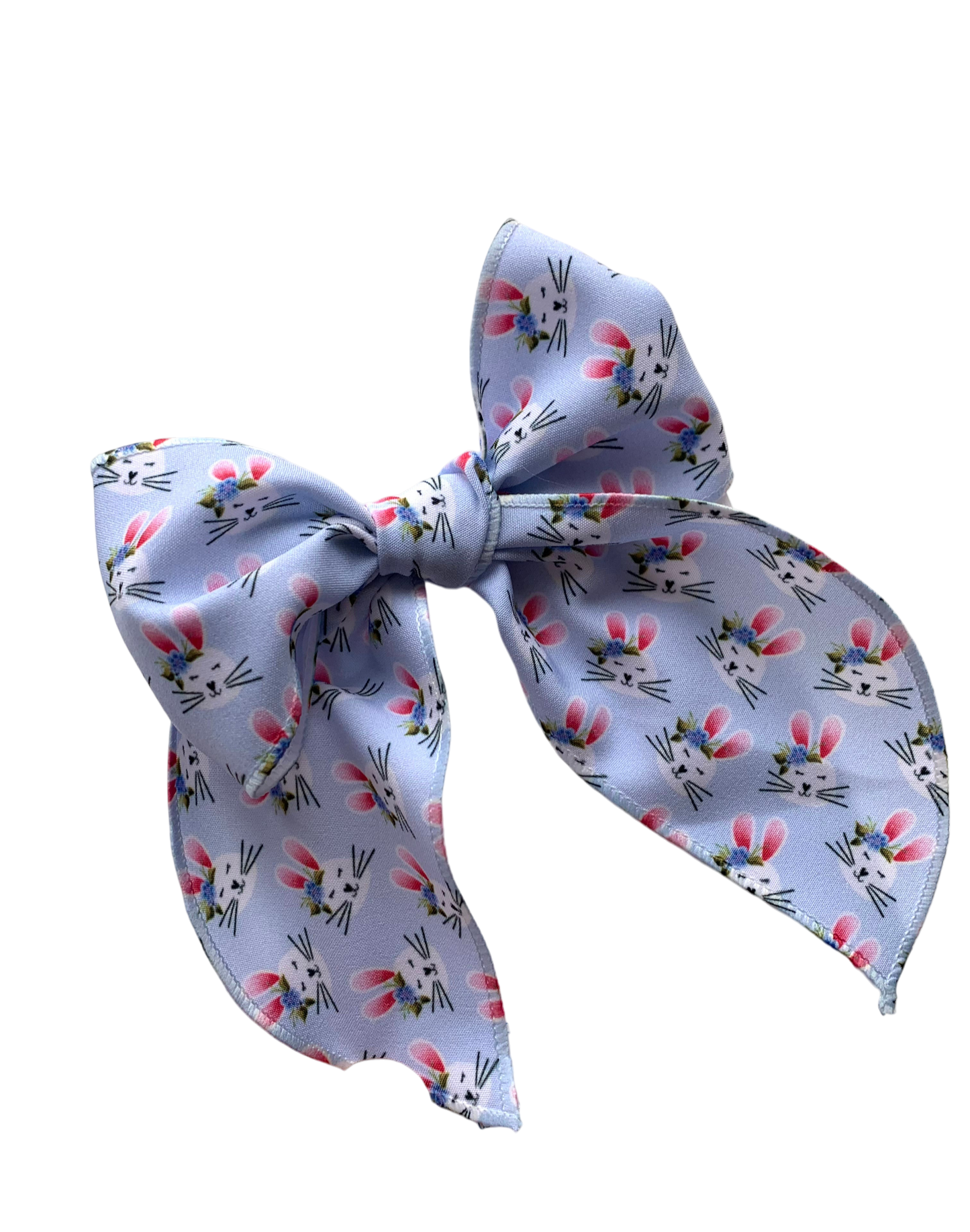 Blue Bunny Hair Bows - Fabric Bow for Little Girls