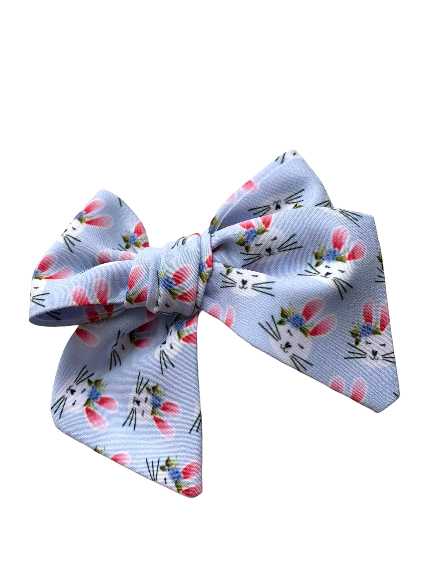 Blue Bunny Hair Bows - Fabric Bow for Little Girls