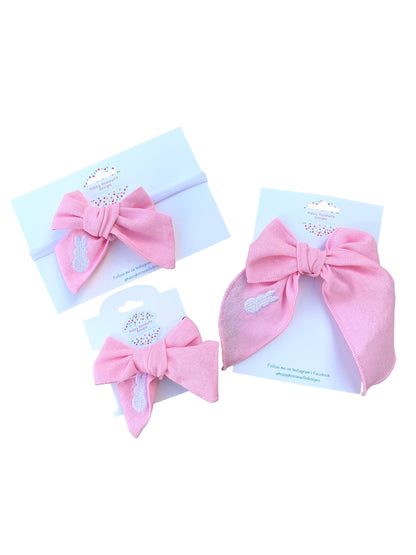 *Linen Bunny Hair Bows