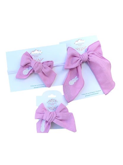 *Linen Bunny Hair Bows