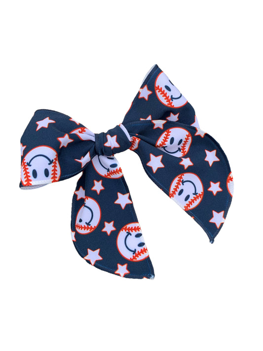 Patriotic Baseball Hair Bows & Headbands – 4th of July Baseball Bows for Girls