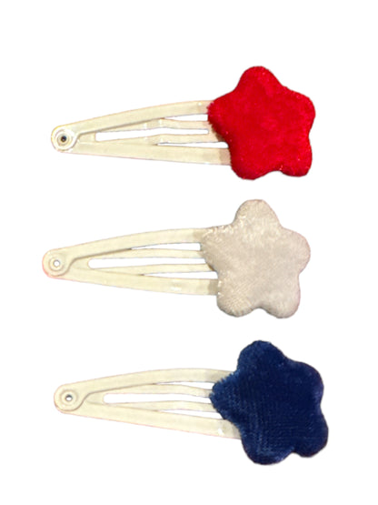 Patriotic Velvet Star Clips