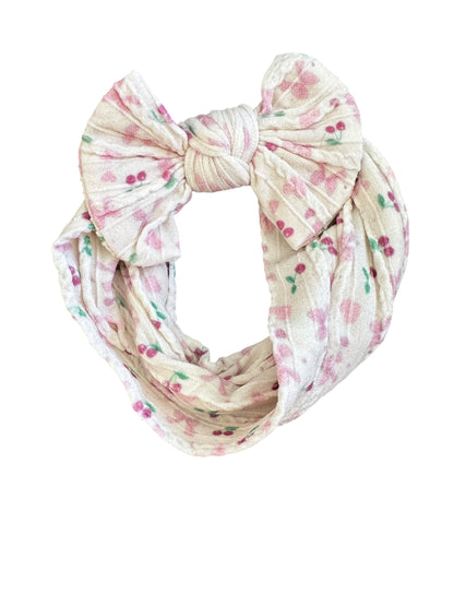 Stretchy Patterned Nylon Bow Headwraps – For Newborns and Infants