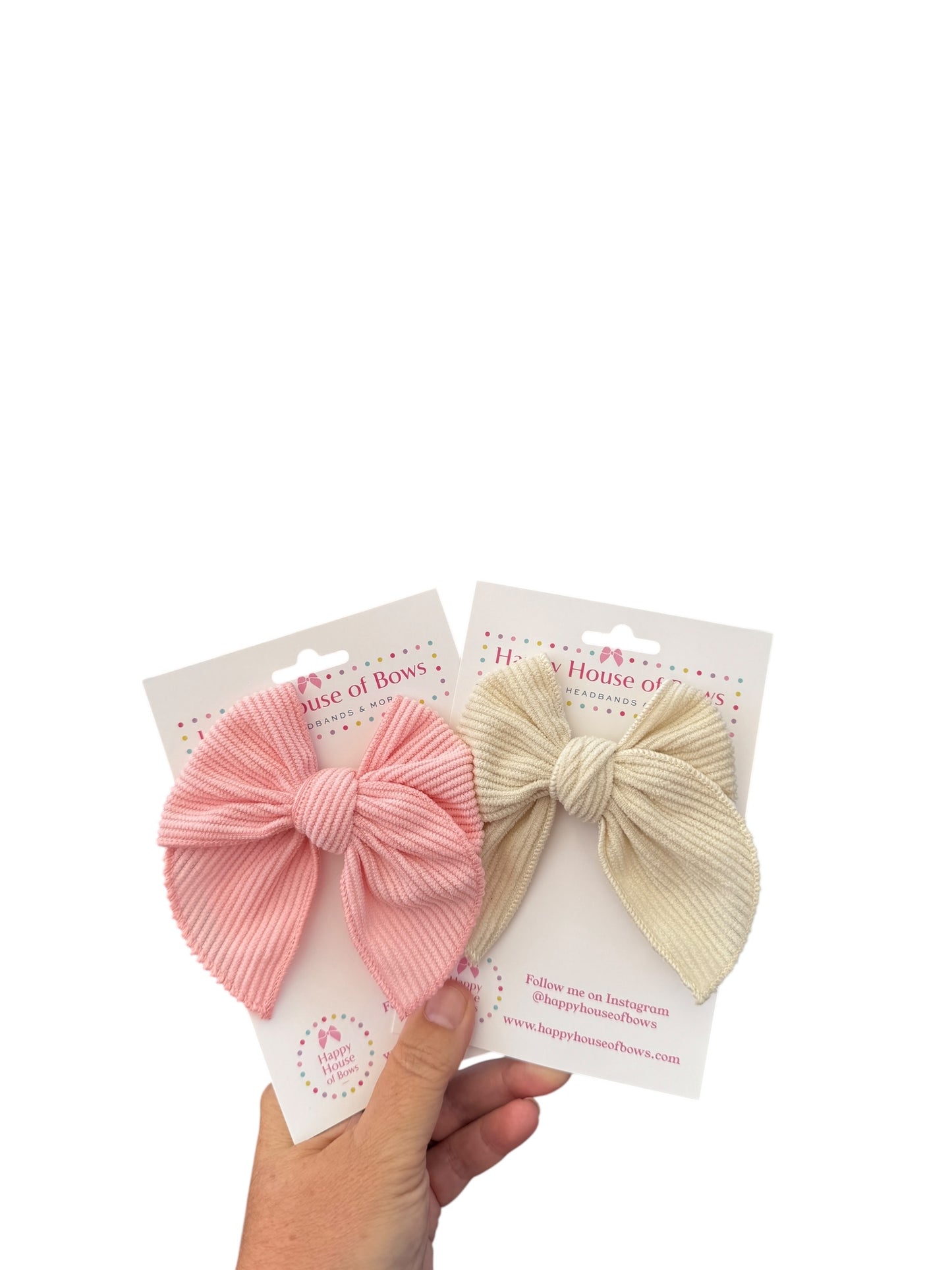 Ribbed Corduroy Hair Bows for Girls – Small Corduroy Bows with Alligator Clip