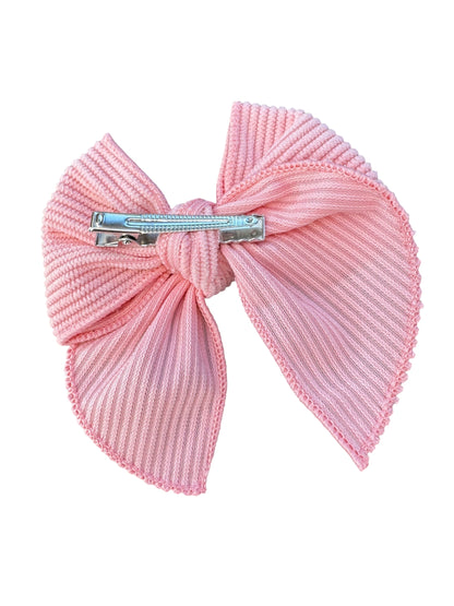 Ribbed Corduroy Hair Bows for Girls – Small Corduroy Bows with Alligator Clip