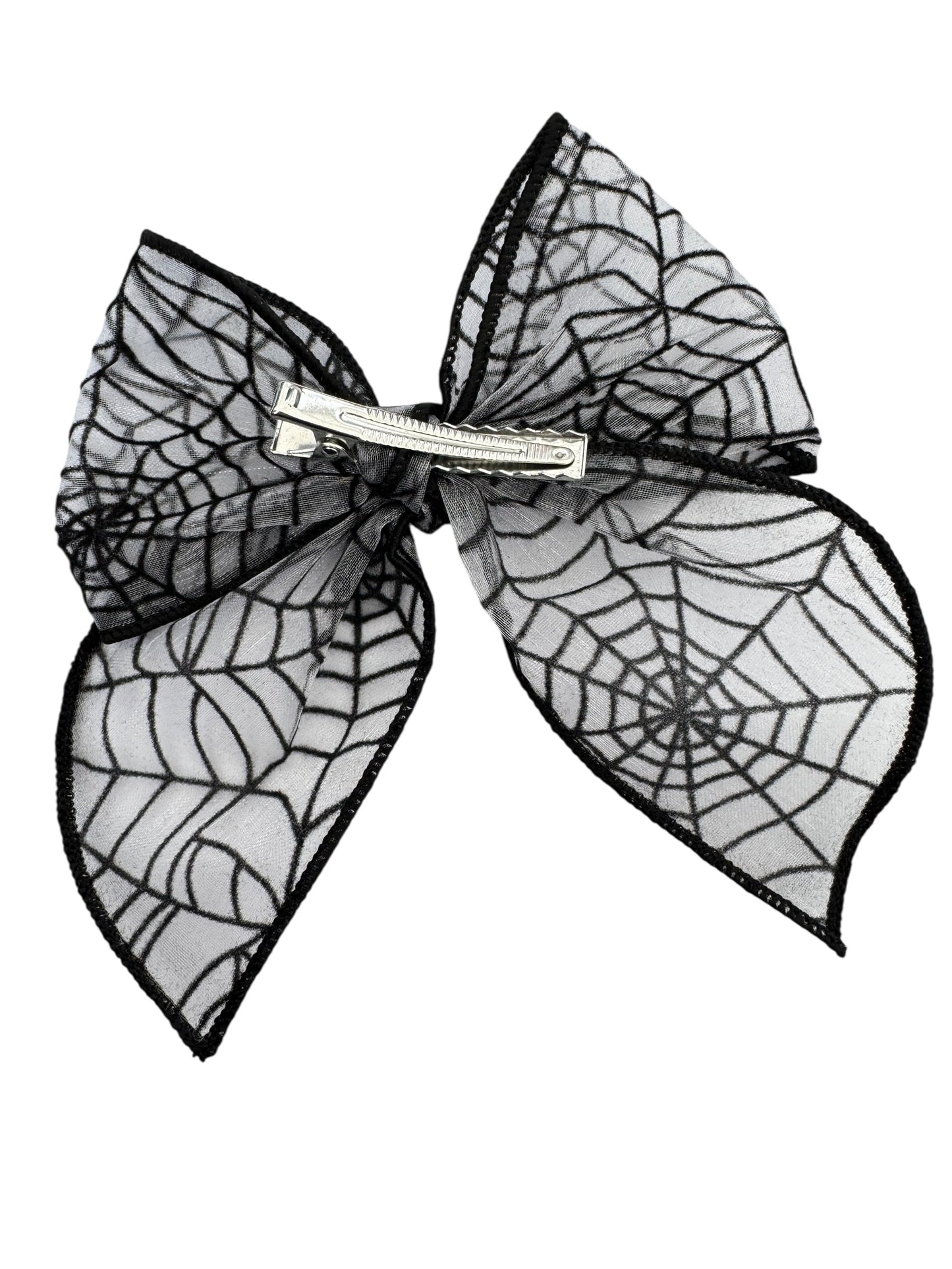 Spider Web Hair Bow – Large Halloween Bow for Girls