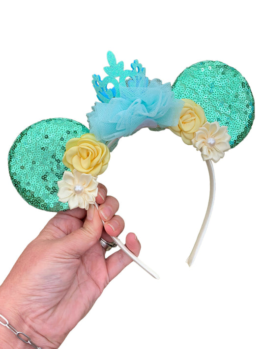 *Green Princess Mouse Ear Headband