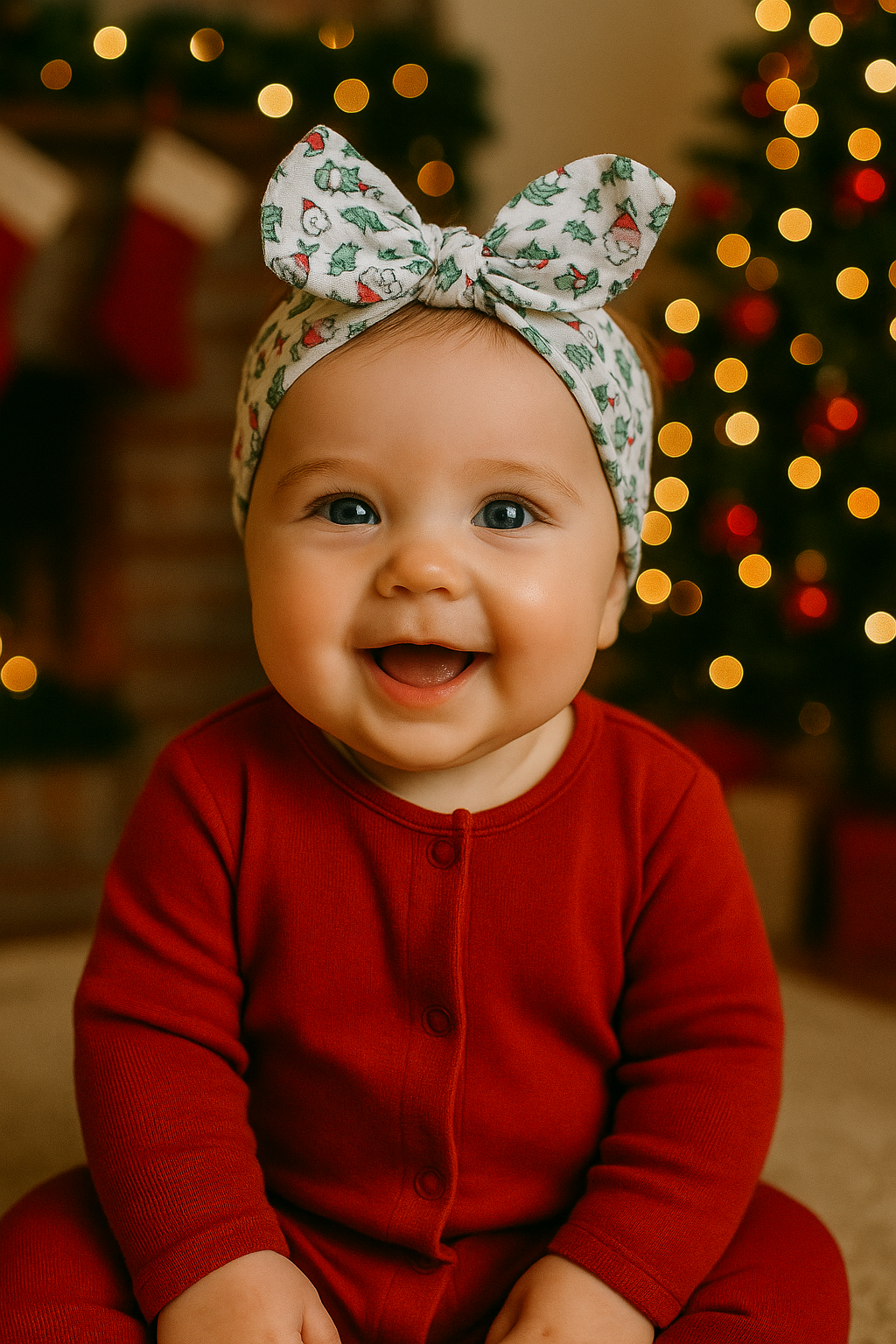 Christmas Baby Headwrap - Soft Stretchy Holiday Headband for Newborns & Infants