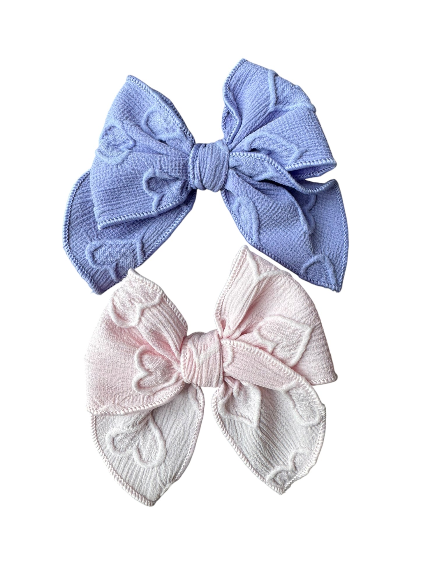 *Embossed Heart Hair Bows