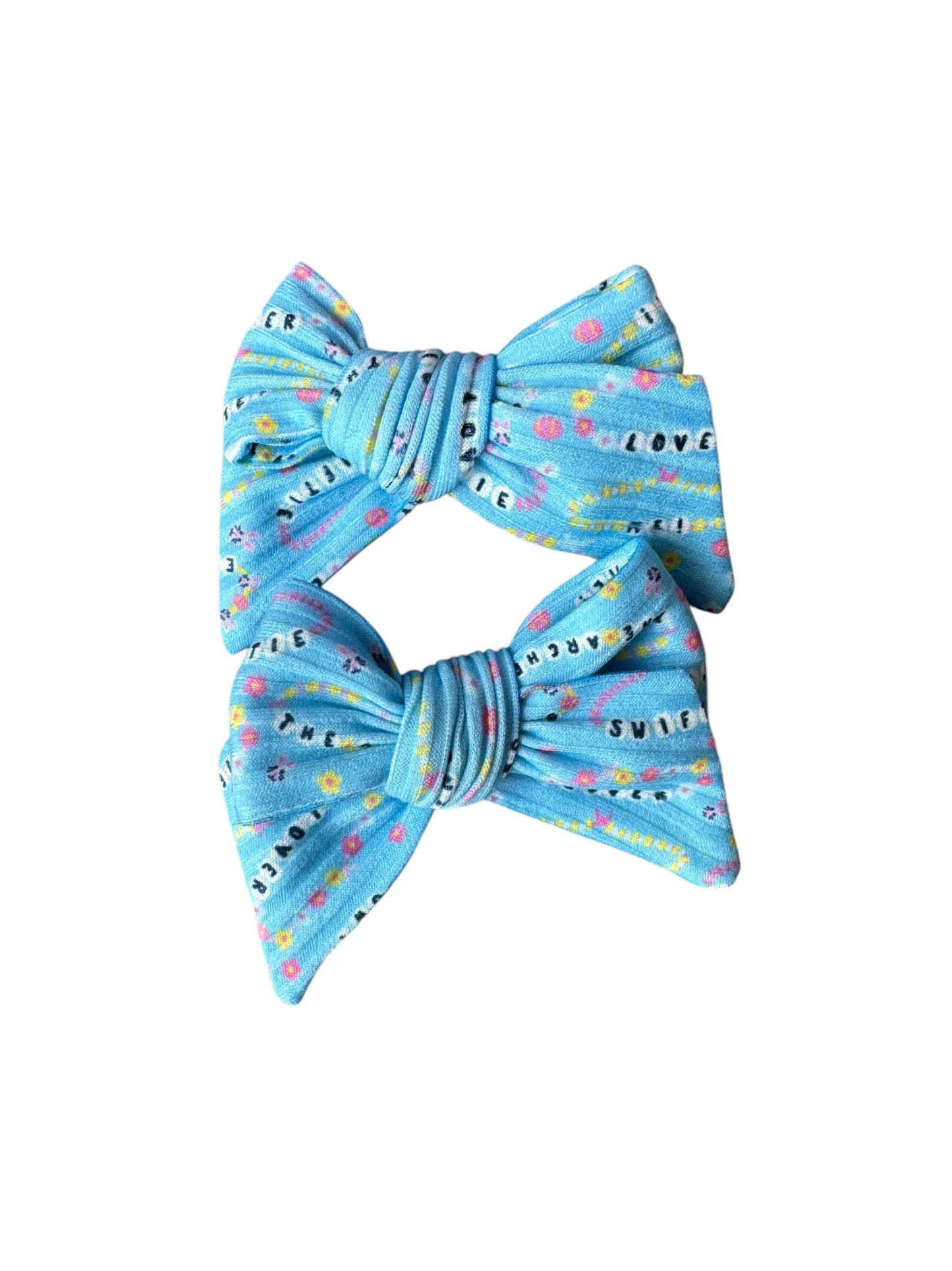 *Blue Friendship Bracelet Hair Bows