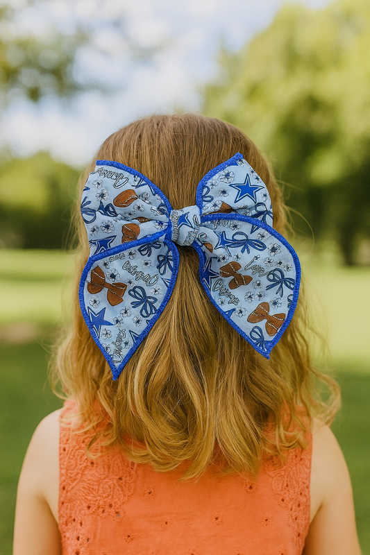 Cowboys Hair Bows – Football Bow Hair Bows for Game Day