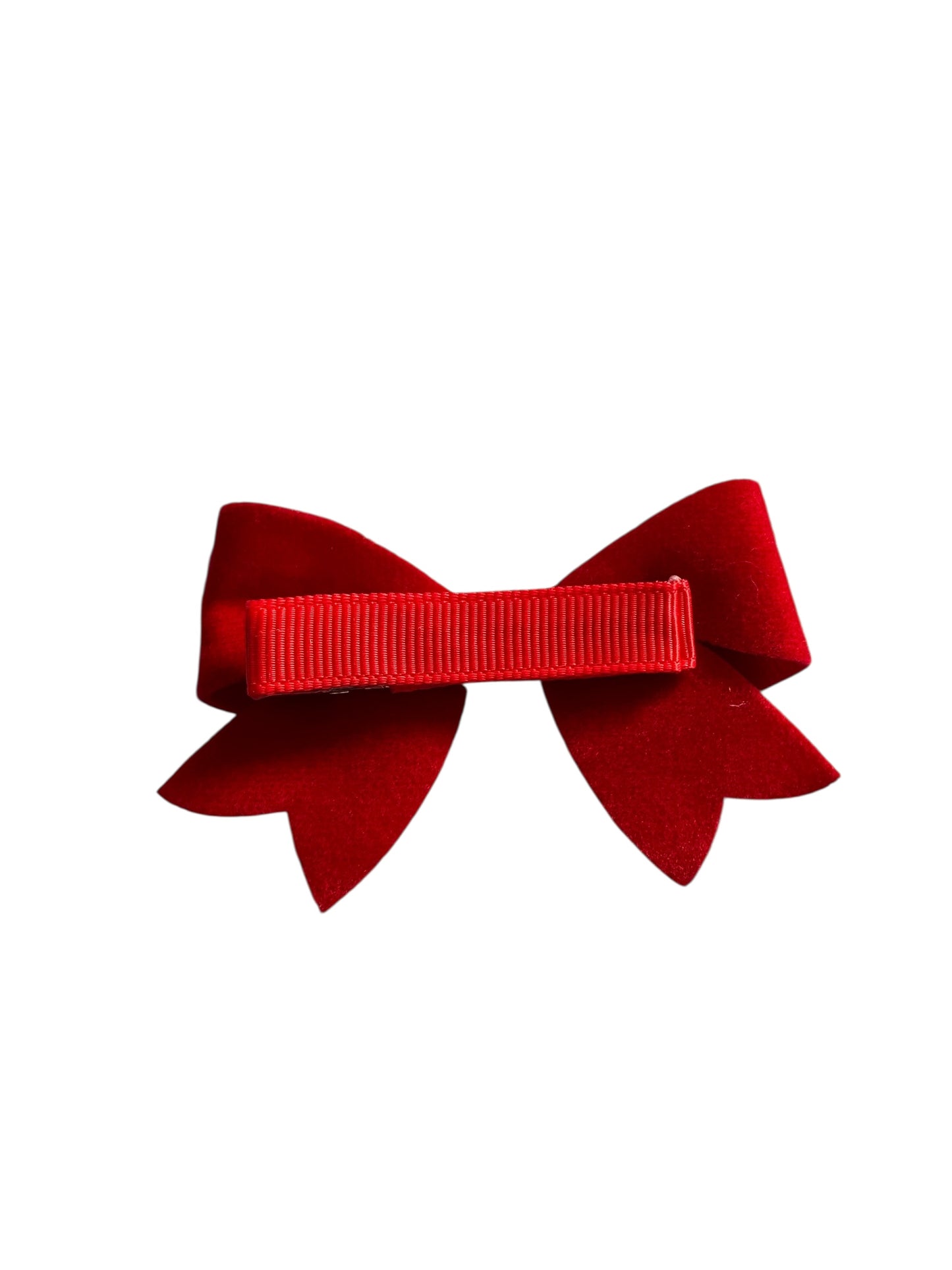 Mini Red Velvet and Gold Hair Bows - Christmas Holiday Hair Accessories
