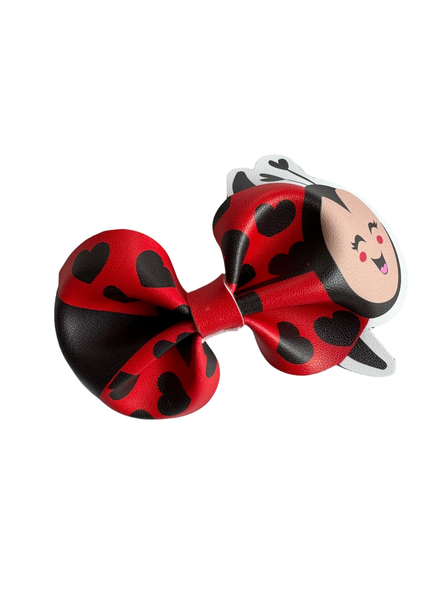 *Ladybug Faux Leather Bows