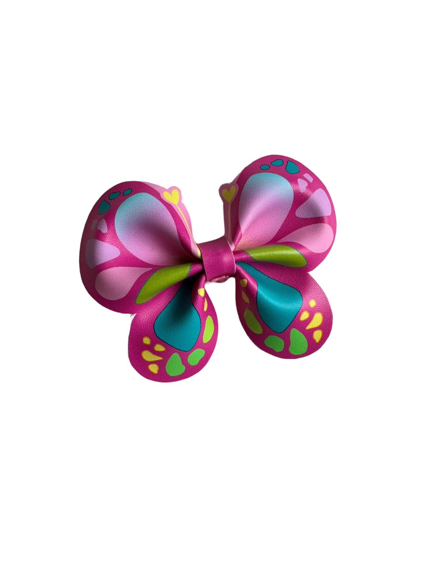 *Pink Butterfly Faux Leather Bows