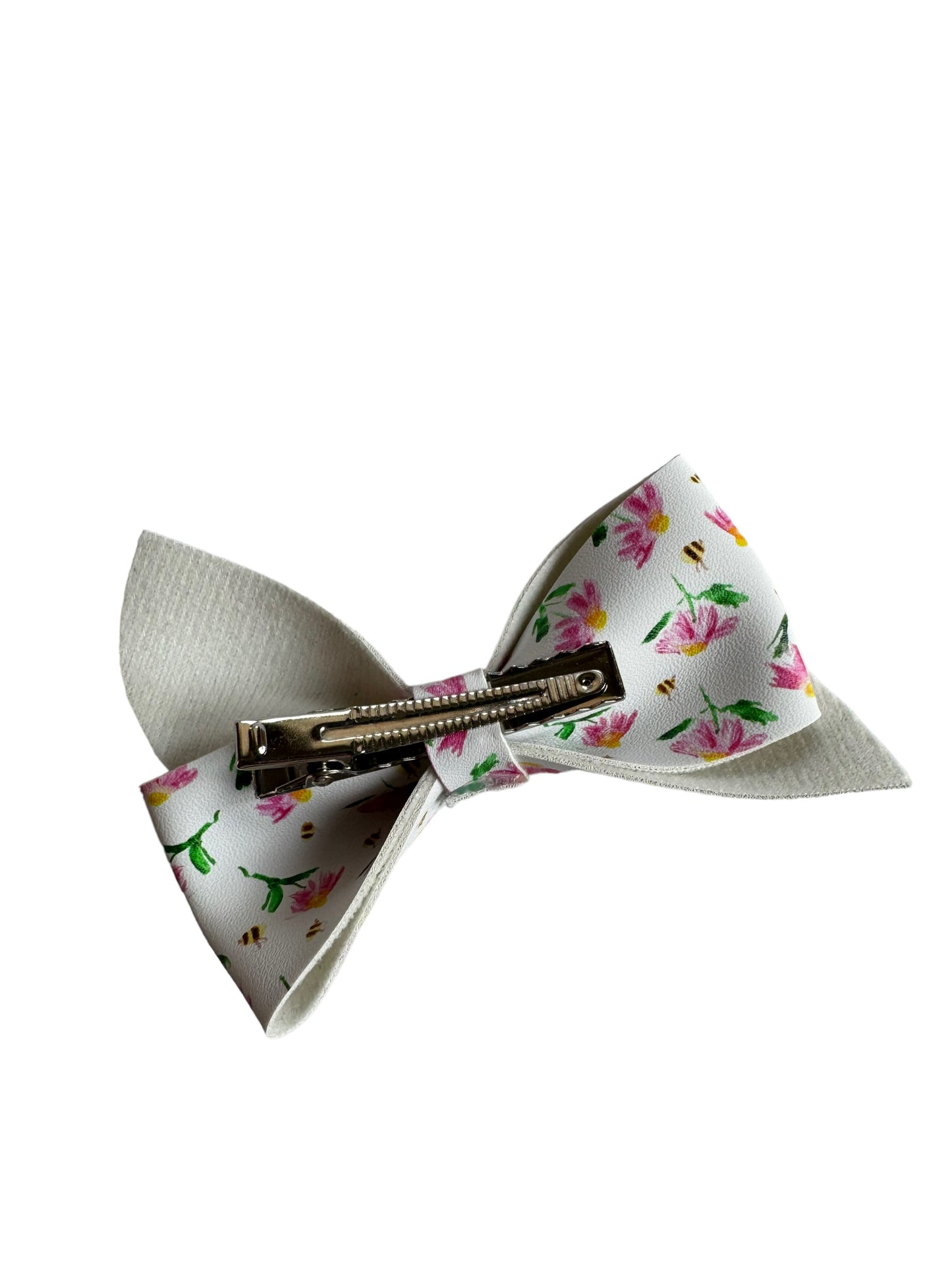 *Spring Flower Faux Leather Bows