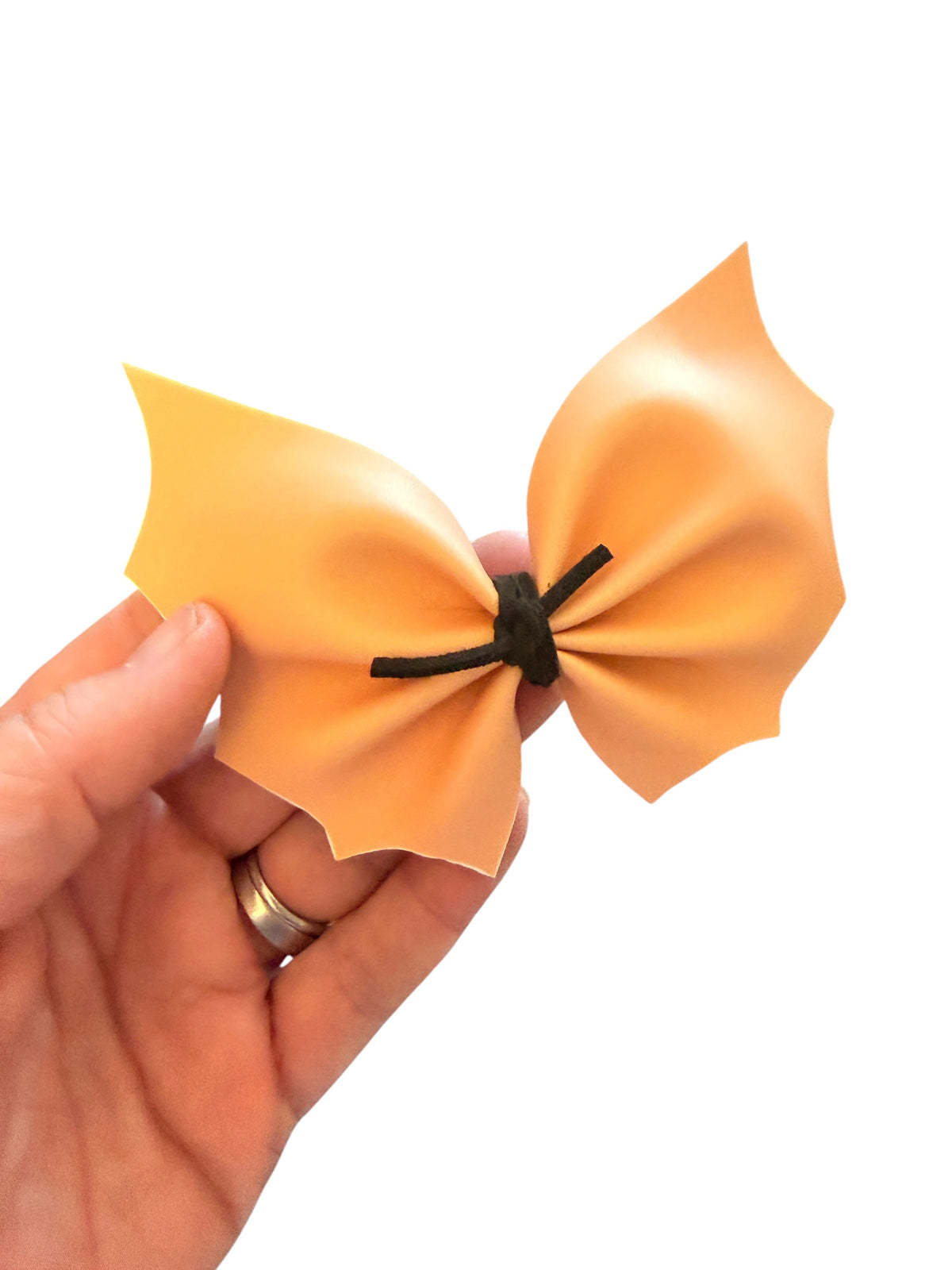 Large Faux Leather Bat Hair Bow Set – 2 Colors – Halloween Hair Accessories
