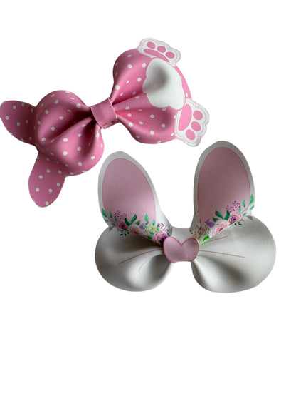 *Pink Bunny Faux Leather Bows