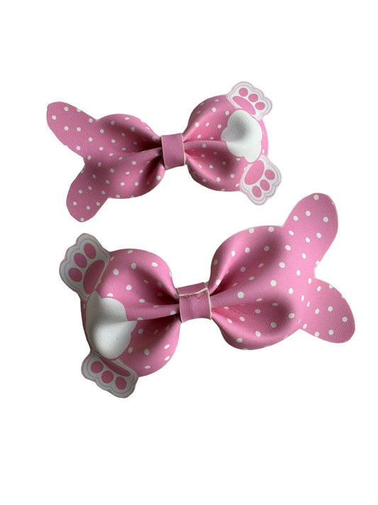 *Pink Bunny Faux Leather Bows