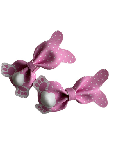 *Pink Bunny Faux Leather Bows