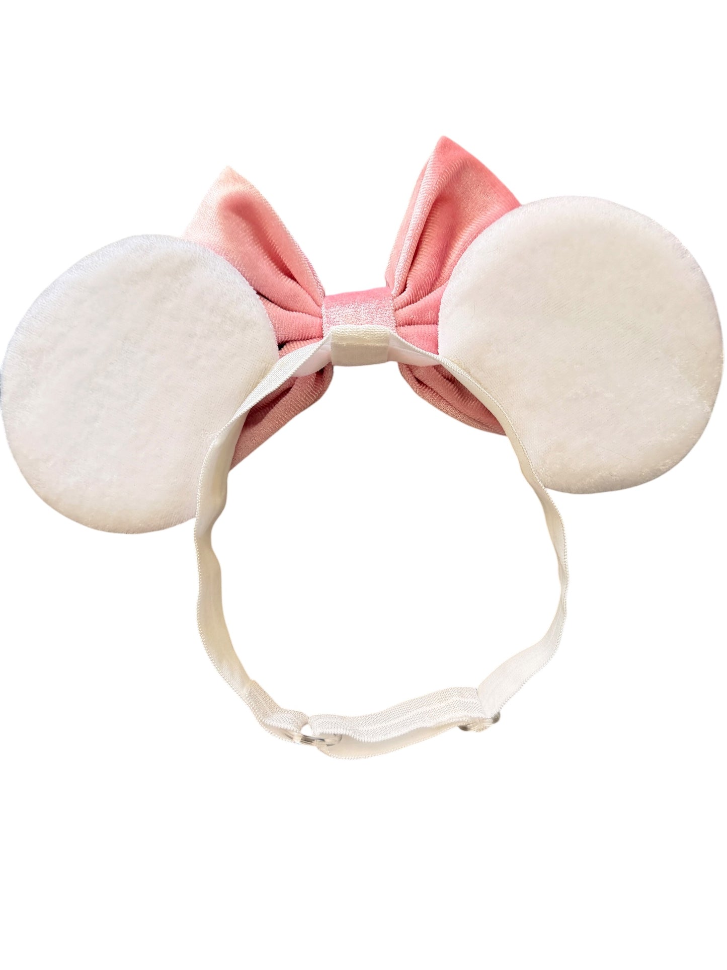 Velvet and Pastel Pearl Mouse Ear Elastic Headband