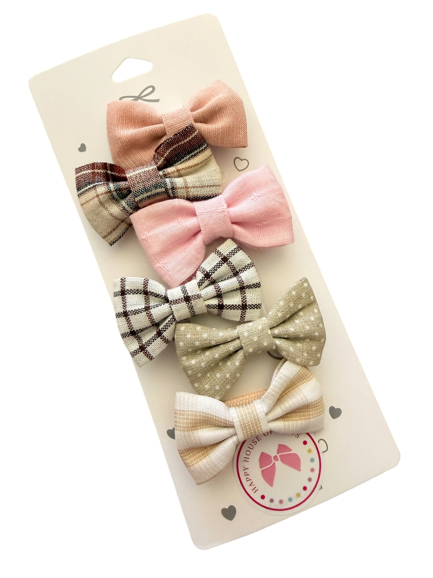 Mini Baby Hair Clips – Neutral Linen Bow Clips for Babies & Toddlers