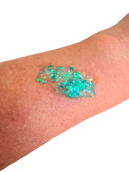 Aqua Green Mermaid Glitter Hair & Body Gel