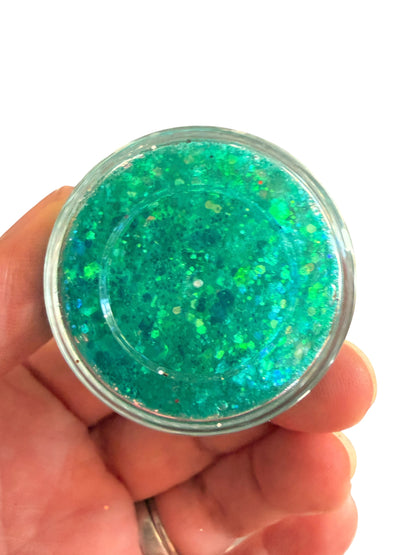 Aqua Green Mermaid Glitter Hair & Body Gel