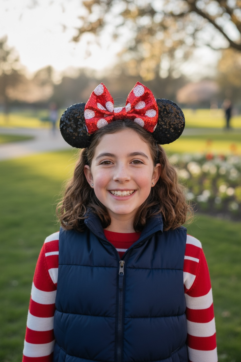 Chunky Red Polka Dot Bow Mouse Ear Headbands