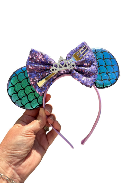 *Purple Mermaid Mouse Ear Headband