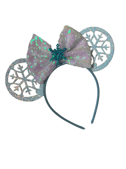 *Snowflake Mouse Ear Headband