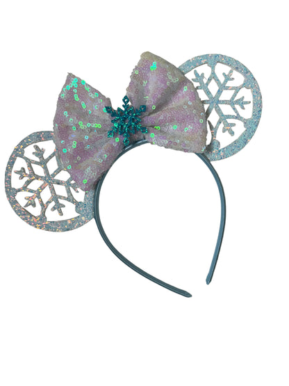 *Snowflake Mouse Ear Headband