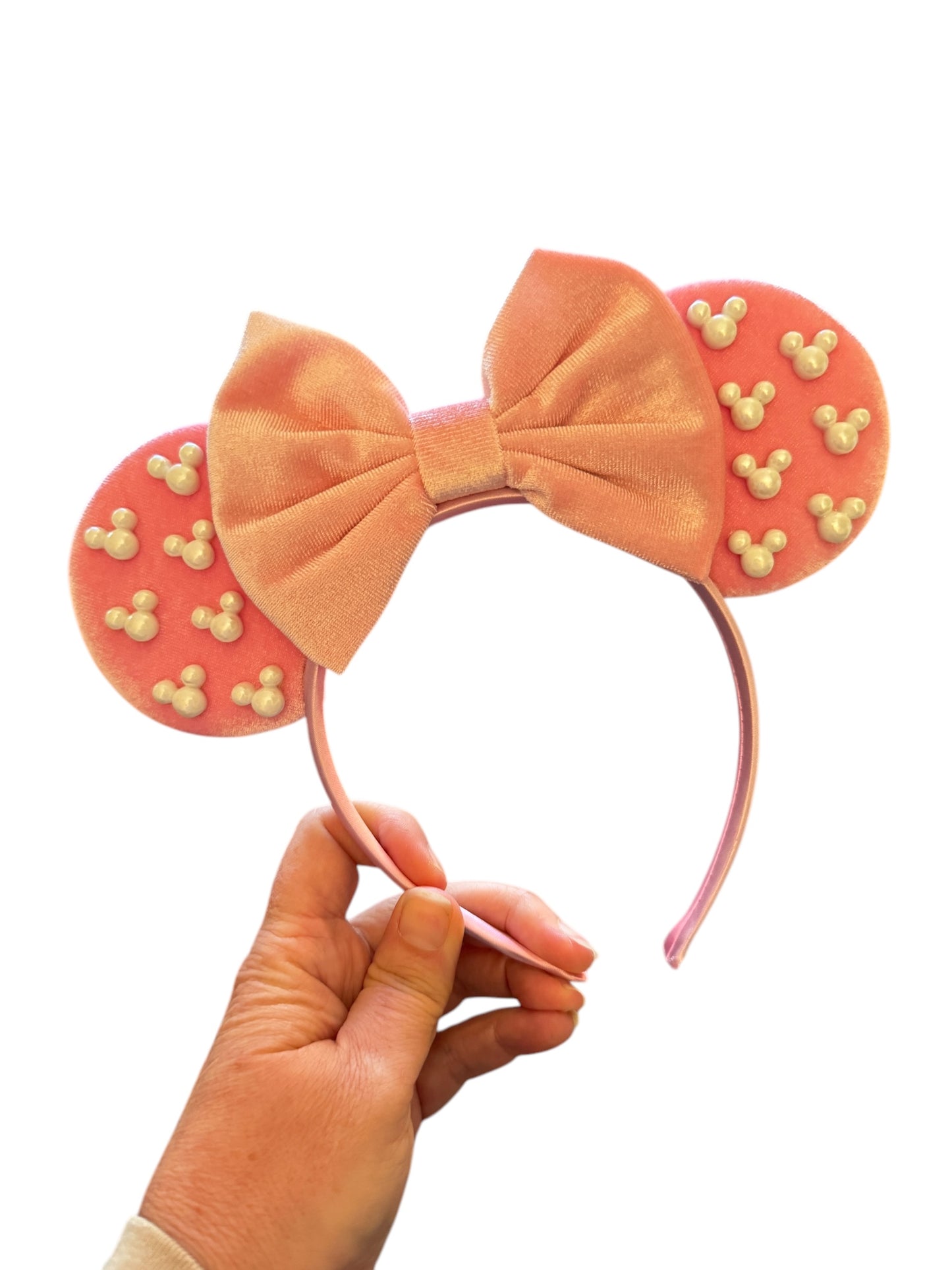 *Velvet and Pearl Mouse Ear Headband