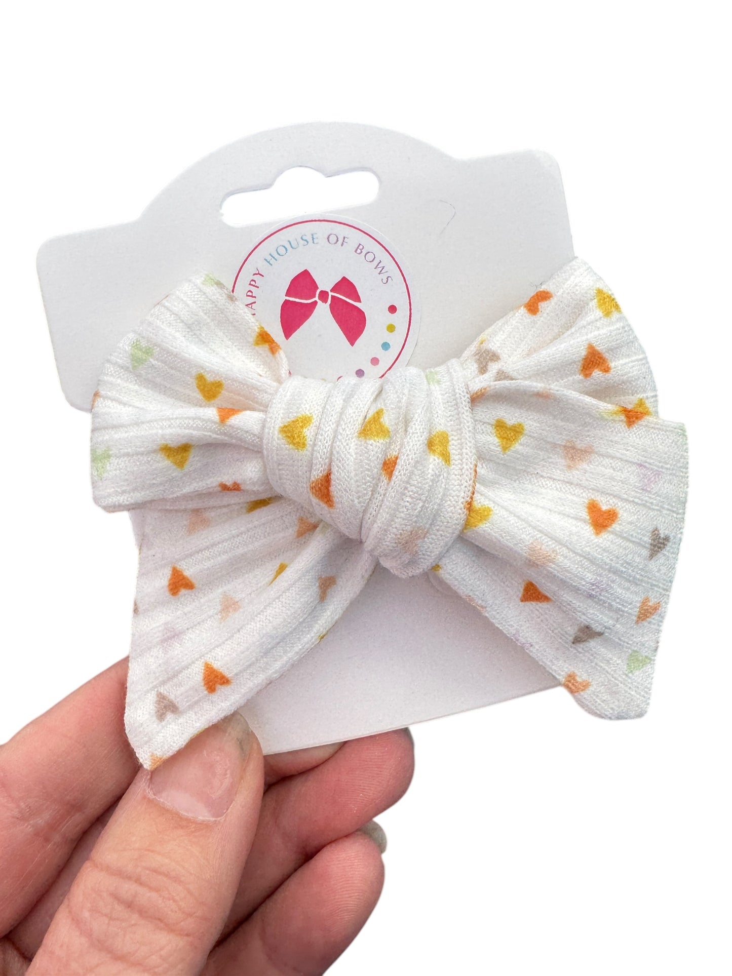 *Small Boho Hearts Hair Bows